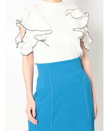 dazzlin | バイカラーフリルカットトップス(Tシャツ/カットソー)