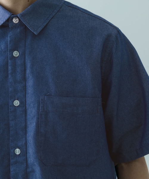 ITEMS URBANRESEARCH（アイテムズ アーバンリサーチ）の「TCインディゴレギュラーカラー半袖シャツ（シャツ/ブラウス・メンズ・NVY/BLU/L.BLUE・M/L）」の21枚目の写真