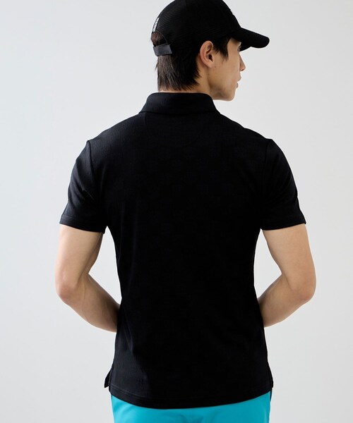 ロゴジャガードジャージー半袖シャツ/UV・吸水