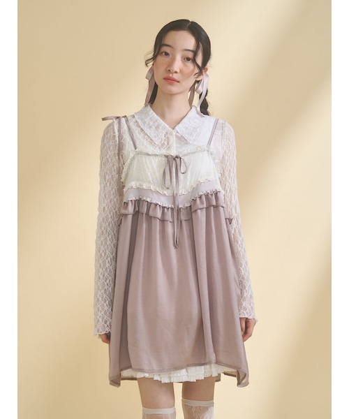 merry jenny（メリージェニー）の「サテンリボンキャミチュニック（チュニック・レディース・アイボリー/ピンク/ラベンダー・F）」の14枚目の写真