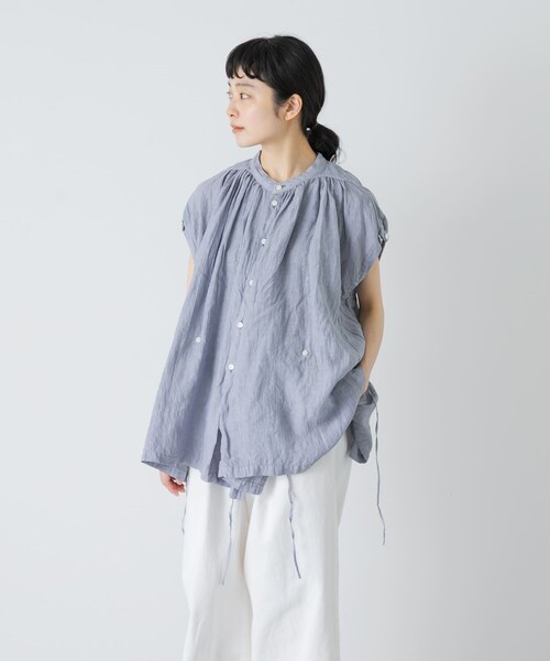 かぐれ（カグレ）の「Vlas Blomme　2WAYケープブラウス（シャツ/ブラウス・レディース・L BEIGE/BLUE GRAY・Free）」の7枚目の写真