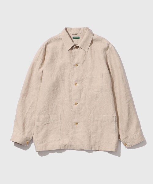 ADAM ET ROPE'(アダムエロペ)の「LINEN COVERALL(カバーオール・メンズ・ベージュ/ネイビー・L/M/S)」の3枚目の写真