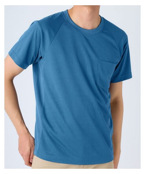 nissen（ニッセン）の「メッシュ半袖Ｔシャツ【大きいサイズ有】　【細見え設計】　吸汗速乾・UVカット　（消臭テープ付）（Tシャツ/カットソー・メンズ・オフホワイト/カーキ/黒/ネイビー/ダークブルー/グレー・M/L/LL/3L/4L/5L/6L/8L/10L）」の6枚目の写真