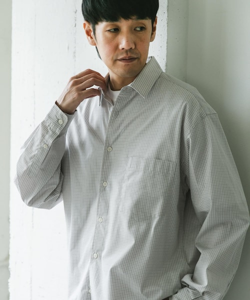 URBAN RESEARCH DOORS(アーバンリサーチドアーズ)の「TCブロードレギュラーカラーロングスリーブシャツ(シャツ/ブラウス・メンズ・BLUE/CHECK/STRIPE・M/L)」の2枚目の写真