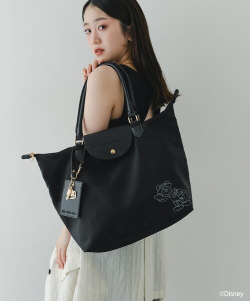 RODE SKO（ロデスコ）の「別注/Disney/パスケース付トート（トートバッグ・レディース・BLACK/BEIGE・One）」の4枚目の写真