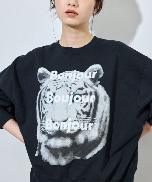 ADAM ET ROPE'（アダムエロペ）の「【Oblada(オブラダ)】別注 TIGER SWEAT（スウェット・レディース・ブラウン/ネイビー・F）」の10枚目の写真