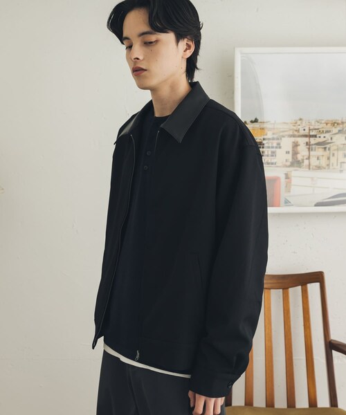 SENSE OF PLACE by URBAN RESEARCH（センスオブプレイスバイアーバンリサーチ）の「FLカラージップブルゾン（ブルゾン・メンズ・BLK×BLK/GRY×BLK/D.BRN×BRN・M/L）」の10枚目の写真