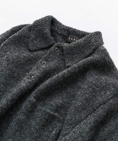 EKAL（エカル）の「シャギーニットポロプルオーバー（ニット/セーター・メンズ・グレー/ブラウン/フォーレンリーブス・M/L）」の10枚目の写真
