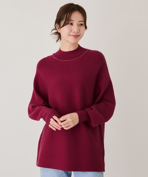 Jayro（ジャイロ）の「ボリュームスリーブチュニック（ニット/セーター・レディース・グレー/ホワイト系/ネイビー/ブルー系/ワイン・F）」の5枚目の写真