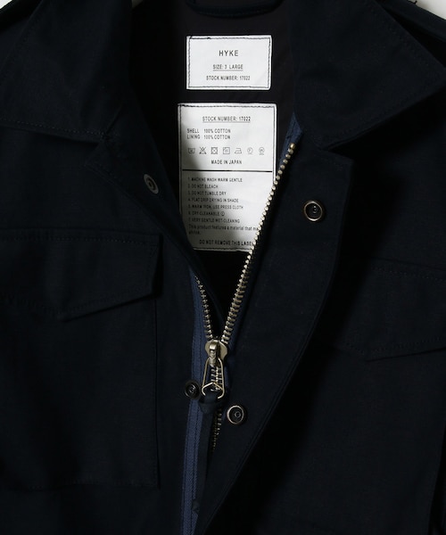 ADAM ET ROPE'（アダムエロペ）の「MENS【HYKE】M-51 TYPE FIELD JACKET/BIG FIT（ミリタリージャケット・メンズ・オリーブ/ネイビー・L）」の11枚目の写真