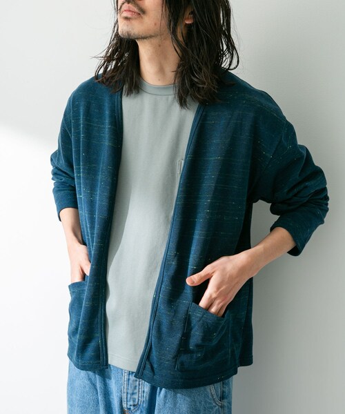 URBAN RESEARCH Sonny Label（アーバンリサーチサニーレーベル）の「JAPAN MADE 裏毛カーディガン（カーディガン/ボレロ・メンズ・オレンジ/ネイビー/グレー・M/L）」の2枚目の写真