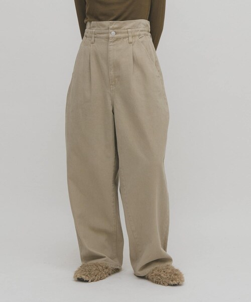 KBF（ケイビーエフ）の「フリルウエストツイルパンツ（その他パンツ・レディース・BEIGE/GRAY/BROWN・One）」の4枚目の写真