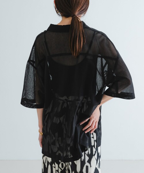 URBAN RESEARCH（アーバンリサーチ）の「コットンカラミシアーオーバーシャツ（シャツ/ブラウス・レディース・BLACK/OFF・FREE）」の22枚目の写真