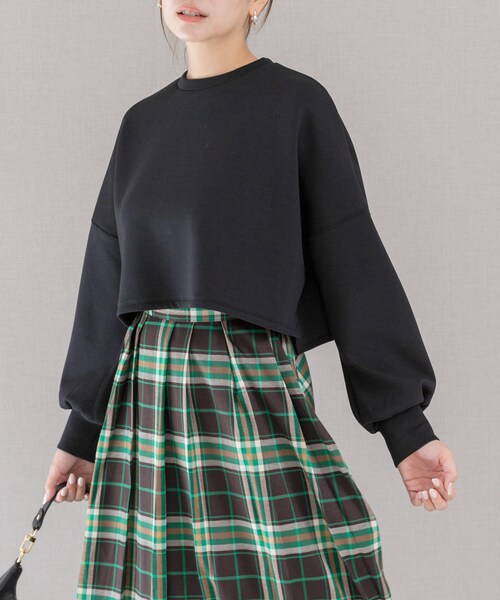 URBAN RESEARCH ROSSO（アーバンリサーチロッソ）の「エアーダンボールショートプルオーバー（Tシャツ/カットソー・レディース・white/black・FREE）」の3枚目の写真