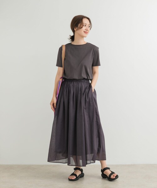 URBAN RESEARCH DOORS(アーバンリサーチドアーズ)の「『UR TECH』ボイルカットドッキングワンピース(ワンピース・レディース・BORDER/PINK/CHARCOAL・M)」の18枚目の写真