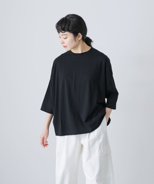 かぐれ（カグレ）の「ワイド6分袖プルオーバー（Tシャツ/カットソー・レディース・OFF/BROWN/BLACK・FREE）」の14枚目の写真