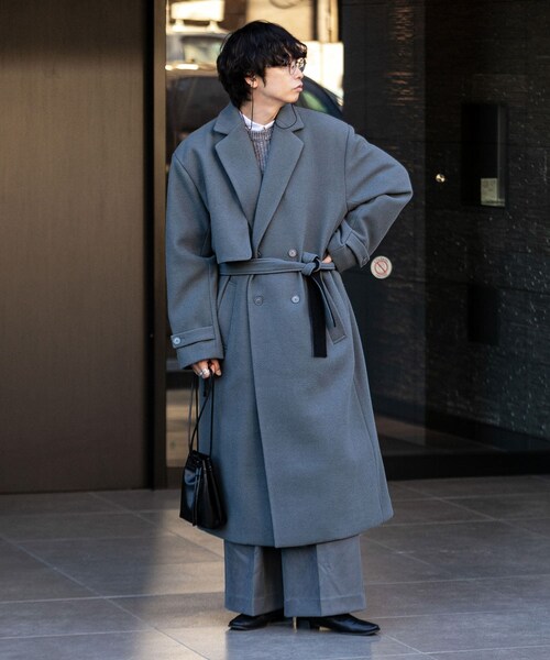 SENSE OF PLACE by URBAN RESEARCH(センスオブプレイスバイアーバンリサーチ)の「『わたべ×SOP』ダブルロングコート(チェスターコート・メンズ・GRAY/BLACK・M/L)」の22枚目の写真