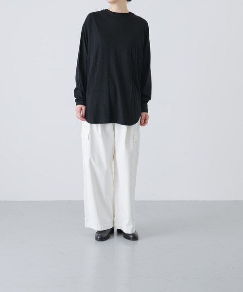 かぐれ（カグレ）の「コットンクルーネックカットソー（Tシャツ/カットソー・レディース・OFF/BLACK/BROWN・Free）」の10枚目の写真