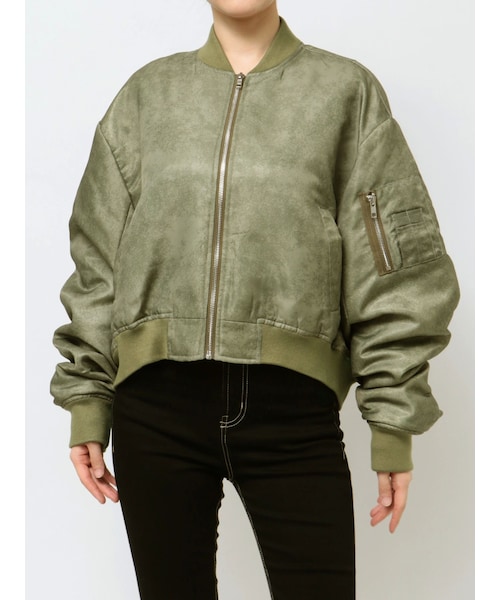 GYDA（ジェイダ）の「PROCESSINGプリントMA1（MA-1・レディース・ブラック/カーキ・F）」の3枚目の写真