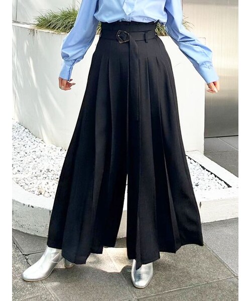 MERCURYDUO（マーキュリーデュオ）の「ハイウエストプリーツワイドパンツ（その他パンツ・レディース・グレー/ブラック/ブルー・S/M）」の3枚目の写真