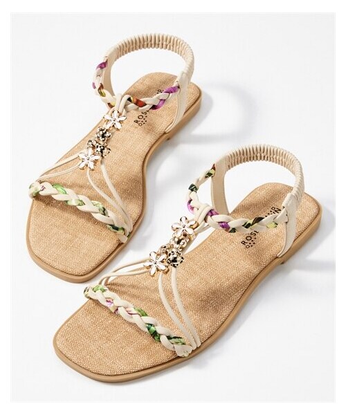 nissen（ニッセン）の「【ゆったり幅広】飾り付ゴムストラップサンダル（低反発中敷）（ワイズ４Ｅ）（サンダル・メンズ・黒/ベージュ/グリーン/イエロー・M=23.5cm/L=24.0cm/LL=24.5cm/3L=25.0cm）」の9枚目の写真