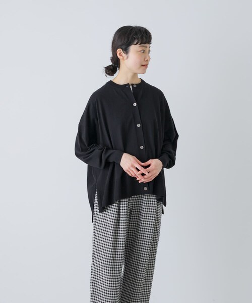 かぐれ（カグレ）の「ハイツイストコットンワイドカーディガン（カーディガン/ボレロ・レディース・IVORY/BLACK/MINT GRAY・Free）」の17枚目の写真