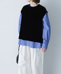 レーヨンシルクベルベットプルオーバー