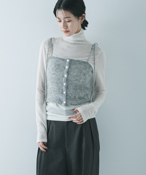 URBAN RESEARCH（アーバンリサーチ）の「シアーモヘヤキャミソール（ニット/セーター・レディース・L.GRAY/YELLOW/NAVY・Free）」の10枚目の写真