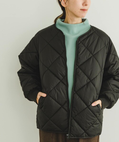 ITEMS URBANRESEARCH(アイテムズ アーバンリサーチ)の「中綿キルトノーカラージャケット(その他アウター・レディース・CHA/L.BEIGE/BEG/BLK・FREE)」の13枚目の写真