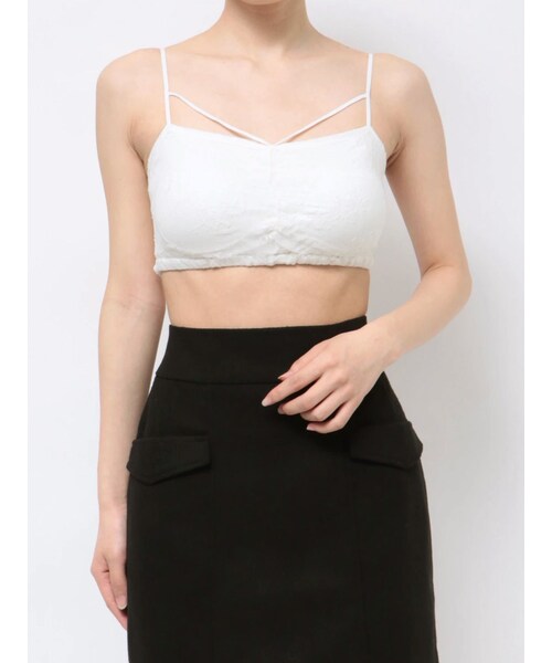 EATME（イートミー）の「レースブラTOP（キャミソール・レディース・オフホワイト/ブラック・F）」の2枚目の写真