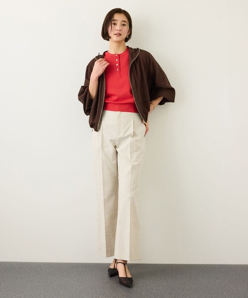 ROPE'（ロペ）の「前後2WAY 5分袖ニットプルオーバー/イージーケア（ニット/セーター・レディース・ブラック/ネイビー/ラベンダー/レッド・F）」の21枚目の写真