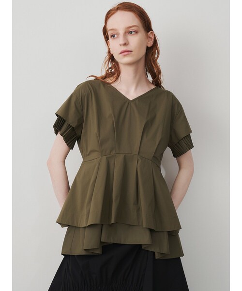 ELENDEEK（エレンディーク）の「BACK PLEATS FRILL BL（シャツ/ブラウス・レディース・オフホワイト/ブラック/ネイビー/カーキ/アイスブルー/ラベンダー・F）」の19枚目の写真