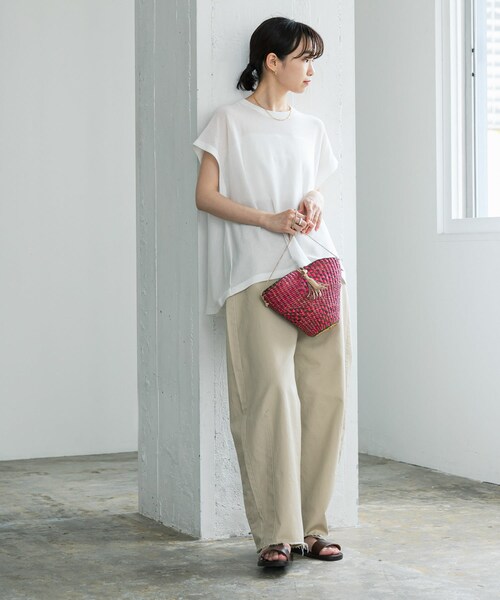 URBAN RESEARCH（アーバンリサーチ）の「ボルガバスケットショルダーバッグ（かごバッグ・レディース・NATURAL/NTL×BLK/PINK・-）」の18枚目の写真