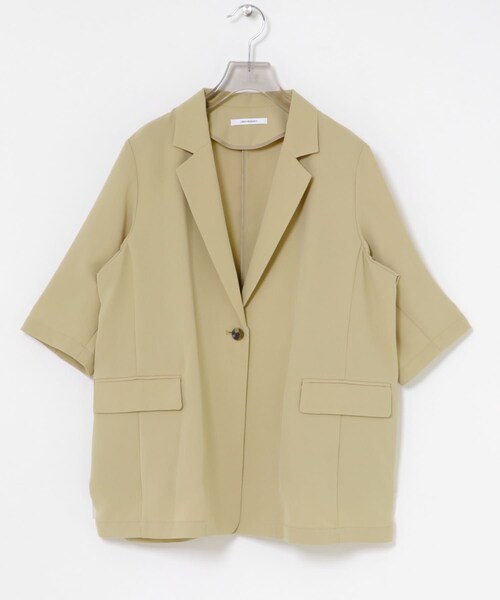 URBAN RESEARCH（アーバンリサーチ）の「『UR TECH DRYLUXE』ハーフスリーブジャケット（テーラードジャケット・レディース・BEIGE/BLACK・Free）」の18枚目の写真
