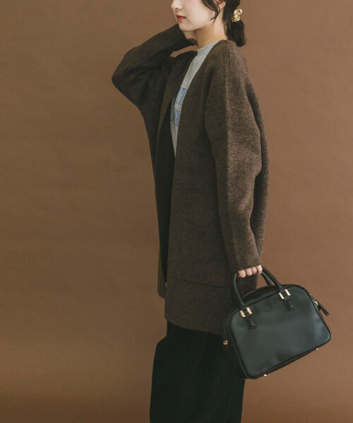 ITEMS URBANRESEARCH（アイテムズ アーバンリサーチ）の「ニットガウン（テーラードジャケット・レディース・GRY/BRN/L.KHK・FREE）」の19枚目の写真