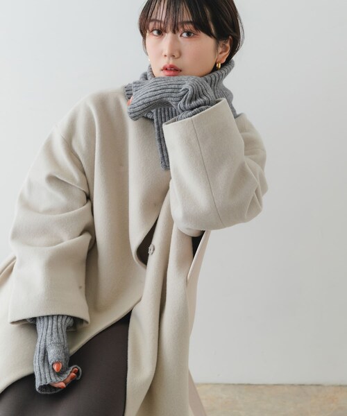 RODE SKO（ロデスコ）の「2WAYリブネックウォーマー（ネックウォーマー/スヌード・レディース・BEIGE/BLACK/GRAY・one）」の13枚目の写真