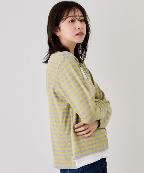 Jayro（ジャイロ）の「レイヤーニットプルオーバー（ニット/セーター・レディース・グレー系/ホワイト系/イエロー系・F）」の22枚目の写真