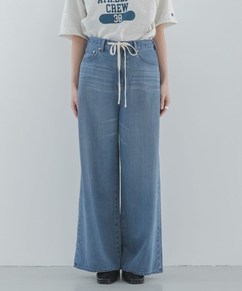 URBAN RESEARCH Sonny Label（アーバンリサーチサニーレーベル）の「リヨセルコットンドロストワイドデニム（デニムパンツ・レディース・インディゴ/ライトインディゴ・34/36/38）」の12枚目の写真
