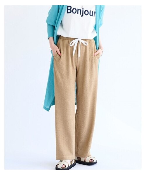 nissen（ニッセン）の「ぽこぽこカットソージャガードイージーパンツ（パンツ・レディース・黒/ネイビー/モカ・L/LL/3L/4L/5L/6L/8L/10L）」の17枚目の写真