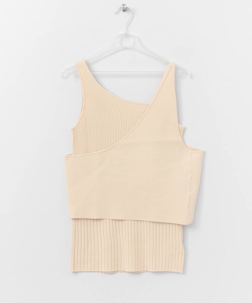 LAATO（ラート）の「LAYERED KNIT CAMISOLE（キャミソール・レディース・マーマレード/クリーム/セメント・FREE）」の5枚目の写真