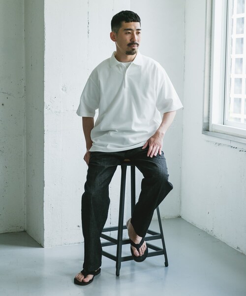 URBAN RESEARCH DOORS（アーバンリサーチドアーズ）の「『XLサイズ/WEB限定』『吸水速乾/接触冷感/イージーケア』クイックドライ 鹿の子 ポロシャツ（ポロシャツ・メンズ・BLUE GRAY/WHITE/BLACK・M/L/XL）」の19枚目の写真