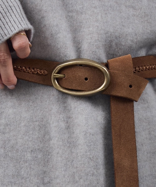 ADAM ET ROPE'（アダムエロペ）の「【PUNTOVITA（プントヴィータ）】スウェードステッチロングベルト（ベルト・レディース・ブラウン・F）」の4枚目の写真