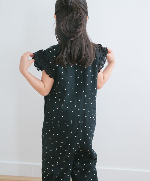 URBAN RESEARCH DOORS（アーバンリサーチドアーズ）の「『親子リンク』リネンレーヨンドットオールインワン(KIDS)（ワンピース・キッズ・NATURAL/BLACK・105/120/135）」の11枚目の写真