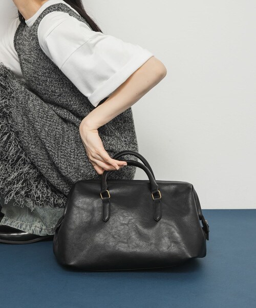 KBF（ケイビーエフ）の「ガマグチボストンBAG（ボストンバッグ・レディース・D.BROWN/BLACK・one）」の4枚目の写真