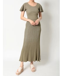 MERCURYDUO | 2WAYショルダーリブニットセットアップ(ワンピース)