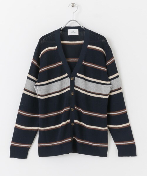 URBAN RESEARCH Sonny Label（アーバンリサーチサニーレーベル）の「マルチボーダーニットカーディガン（カーディガン/ボレロ・メンズ・ネイビー/オフ/イエロー・M/L）」の12枚目の写真