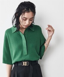 CHIC STYLE | 大きいサイズポロニットプルオーバーシックスタイル(ニット/セーター)