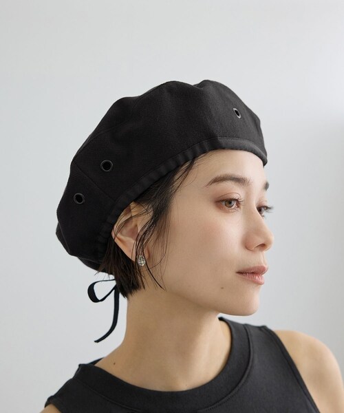 ADAM ET ROPE'（アダムエロペ）の「【ONIT（オニット）】HOPSACK BERET（ハンチング/ベレー帽・レディース・ブラック・F）」の2枚目の写真
