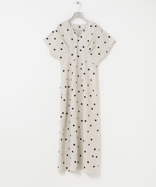 URBAN RESEARCH(アーバンリサーチ)の「フレンチスリーブリネンワンピース(ワンピース・レディース・BEIGE DOT/BEIGE/BLACK・36/38)」の22枚目の写真