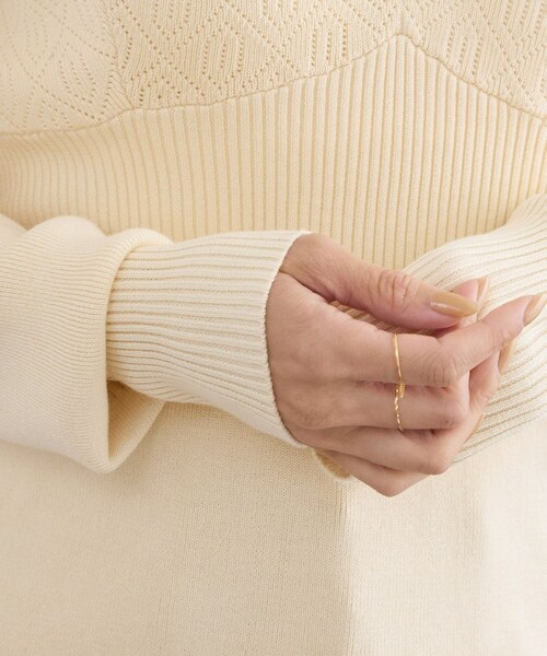 ADAM ET ROPE'(アダムエロペ)の「【crinkle crinkle crinkle】geometric jacquard knit(ニット/セーター・レディース・オフホワイト・F)」の10枚目の写真